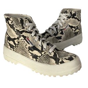 Superga Alpina Snake Embossed High Top Platform Sneaker  Sz: 38 EU / 7.5W US
